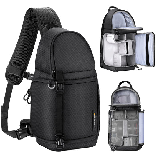 K&F Concept Waterproof Camera Crossbody Bag Shoulder Sling Bag for DSLR SLR Canon Nikon Leica