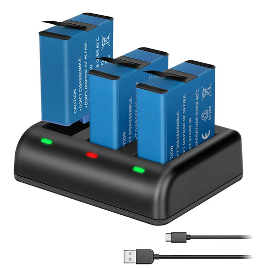 3 Pack 1220mAh Battery for GoPro Hero 8 with LCD Display 3 Slots Charger and Type C Port for GoPro Hero 8 and Hero 7 Sport Cameras