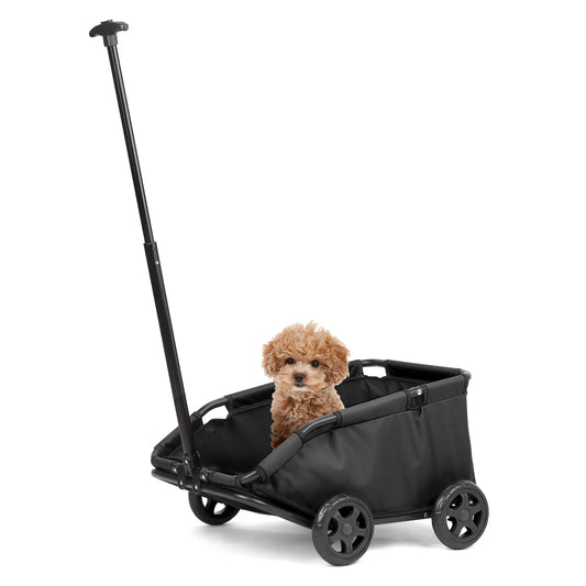 Small Pet Cart 4 Wheels Folding Dog Stroller Lightweight 360 Degrees Rotating Trolley Pet Stroller for Small Cats and Dogs