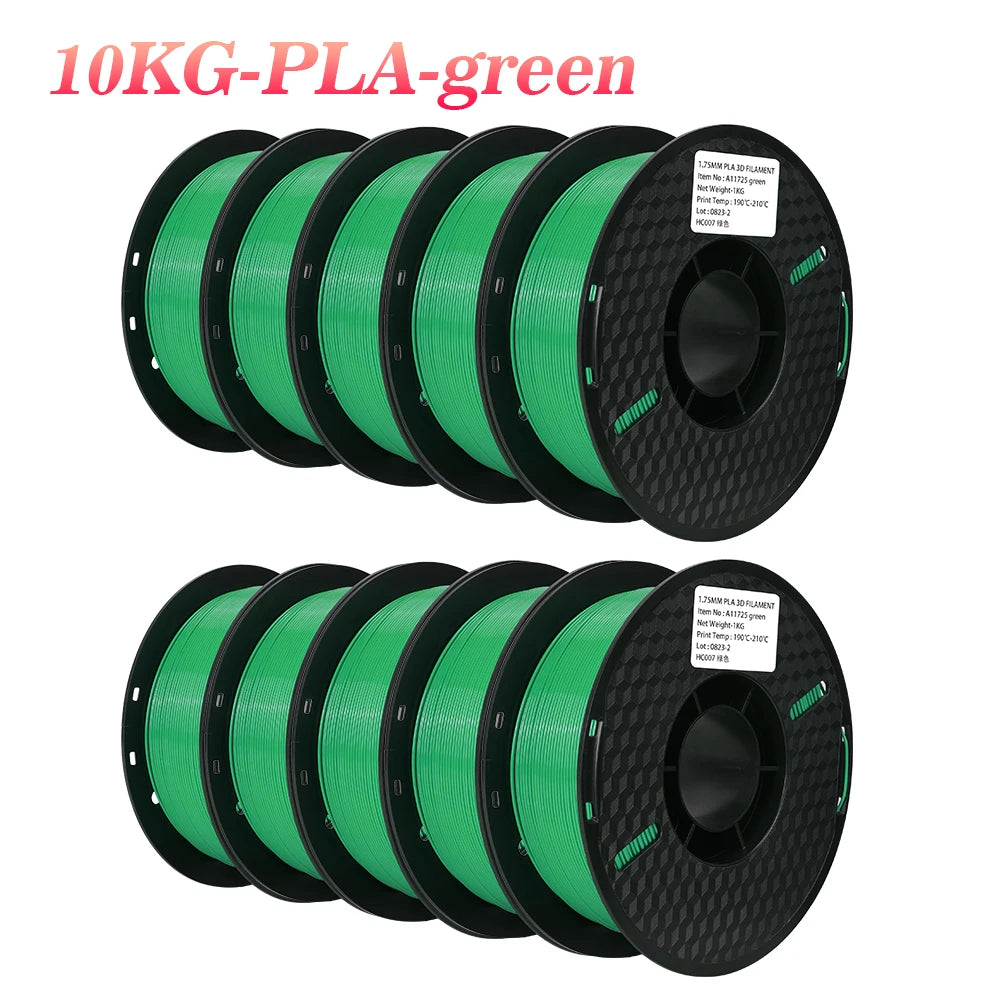 Kingroon 22 Pounds PETG PLA Filament 3D Printer Filament 10 Rolls 1 Kilogram 1.75 Millimeter Eco Friendly Good Toughness Mix Color Free Shipping