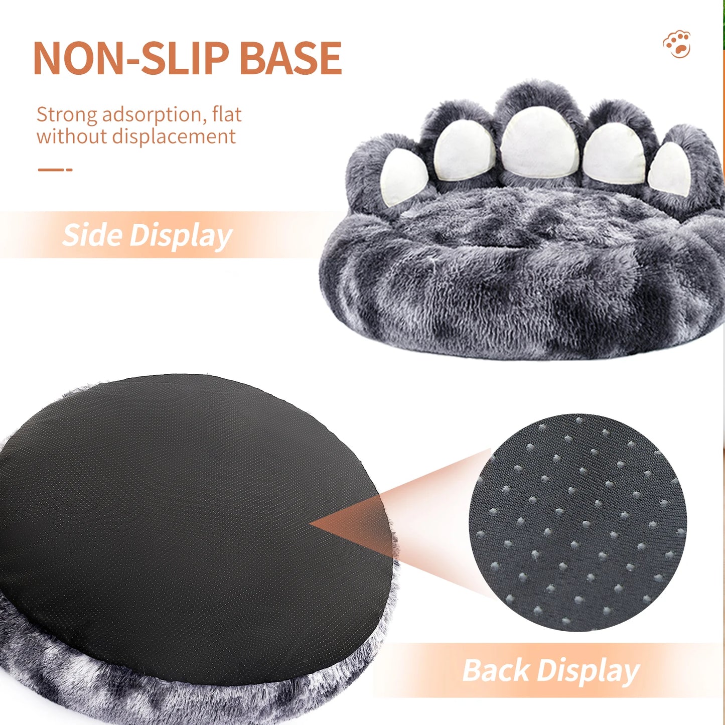 Cozy Comfy Paw Shape Dog Bed Warm Cushion for Furry Friends Fluffy Cat Mat Deep Sleeping Thickened