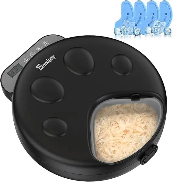 Automatic Cat Feeder Wet Food Dispenser Cordless Four Meals