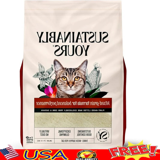 Cat Litter Unscented Natural Clumping Formula 10 Pounds Exceptional Odor Control Corn Cassava Multi Grain Clumping Pet Supplies