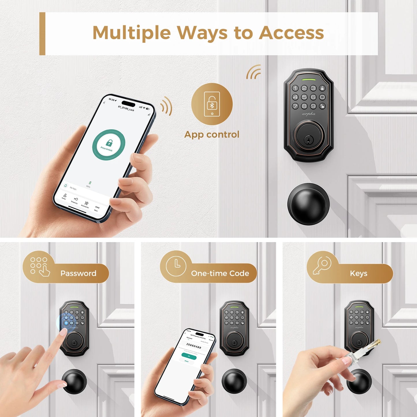 Arpha Smart Door Lock Keyless Entry With Digital Keypad