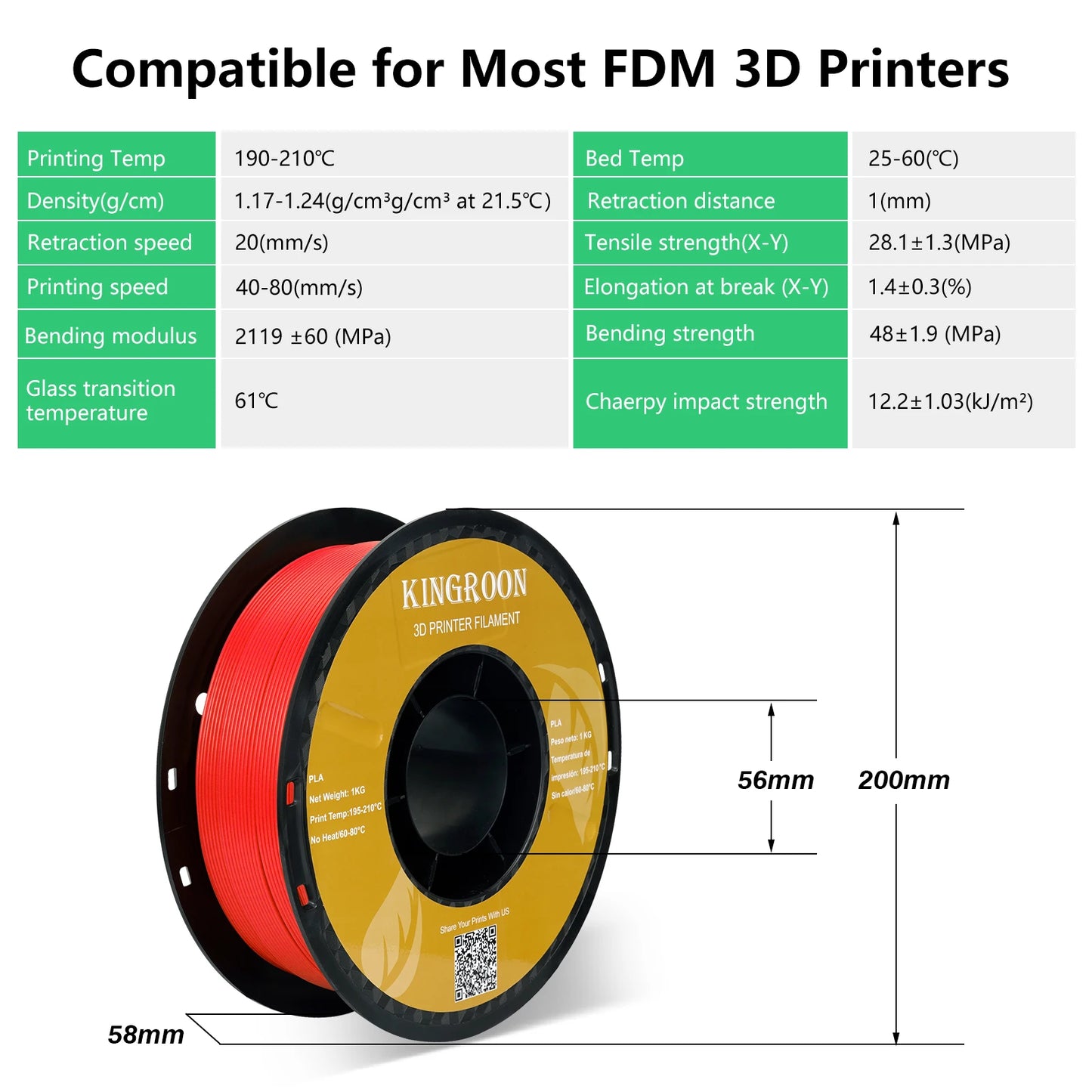 Kingroon 22 Pounds PETG PLA Filament 3D Printer Filament 10 Rolls 1 Kilogram 1.75 Millimeter Eco Friendly Good Toughness Mix Color Free Shipping