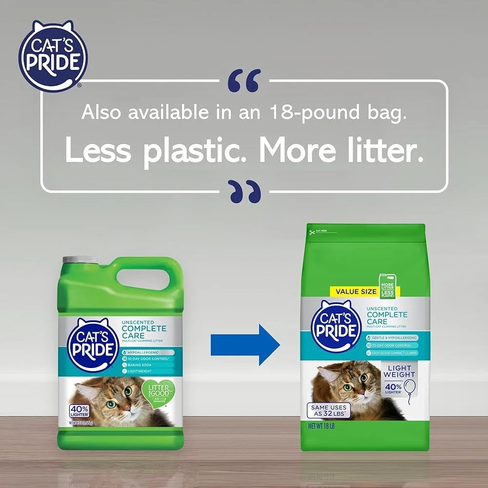 Premium Lightweight Clumping Cat Litter Hypoallergenic Odor Control Unscented Multi Cat Formula 10 Days Lasting Safe for Sensitive Cats